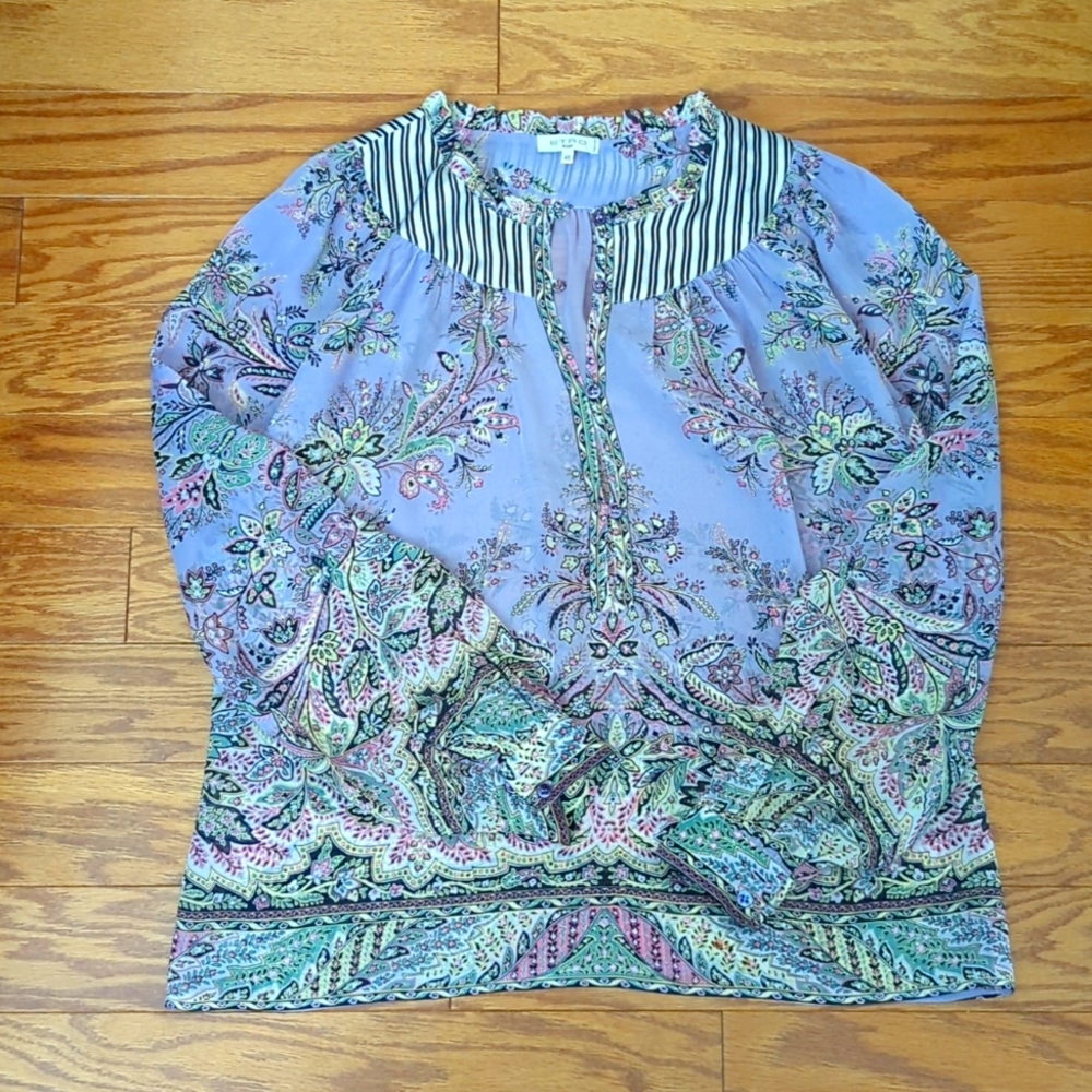 ETRO Floral Print Long Sleeve Blouse